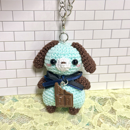 ぽちゃシリーズ⭐︎ チョコミントカラー♡ あみぐるみ mon-mon 通販