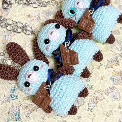 ぽちゃシリーズ⭐︎ チョコミントカラー♡ あみぐるみ mon-mon 通販