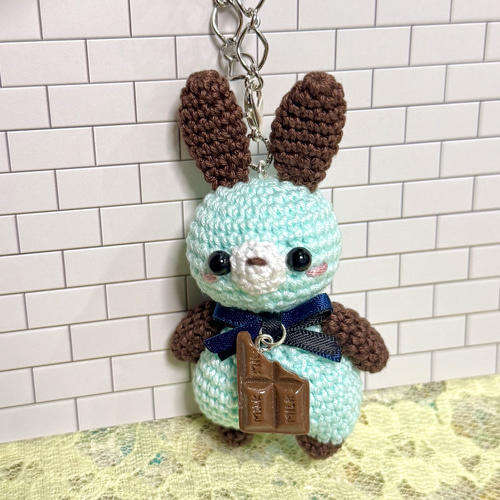 ぽちゃシリーズ⭐︎ チョコミントカラー♡ あみぐるみ mon-mon 通販