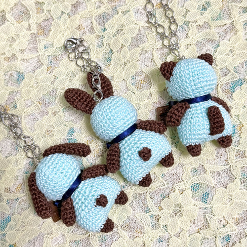 ぽちゃシリーズ⭐︎ チョコミントカラー♡ あみぐるみ mon-mon 通販