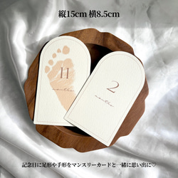 マンスリーカード　機械でアーチカット❤︎ 月齢フォト　ニューボーンフォト　月齢カード　命名書　マーメイド紙　 2枚目の画像
