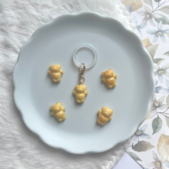 【名入れ】アンブレラマーカー（くまクッキー）ネームタグ イニシャルチャーム 傘マーカー ペットボトルマーカー 9枚目の画像