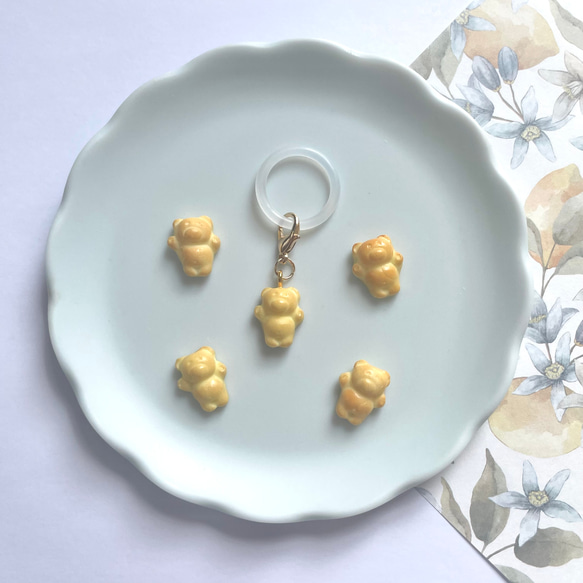 【名入れ】アンブレラマーカー（くまクッキー）ネームタグ イニシャルチャーム 傘マーカー ペットボトルマーカー 6枚目の画像