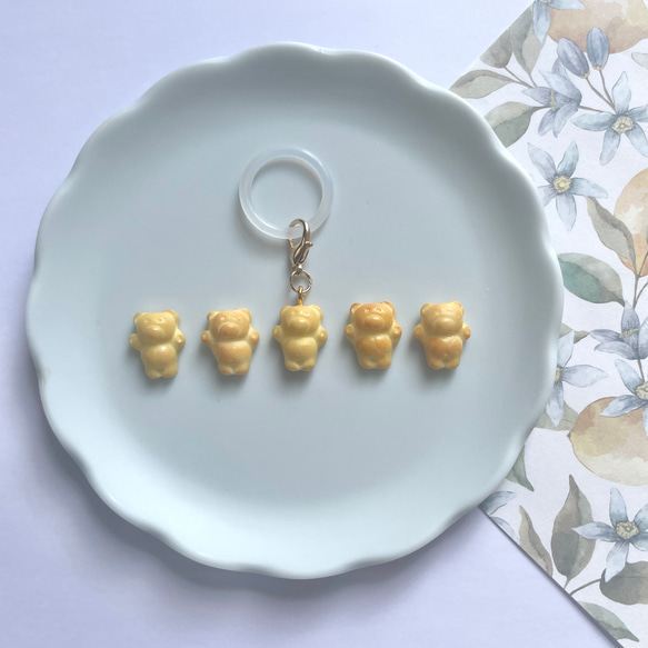 【名入れ】アンブレラマーカー（くまクッキー）ネームタグ イニシャルチャーム 傘マーカー ペットボトルマーカー 3枚目の画像