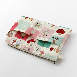 完成品　ラスト！KurahashiRei　L字ファスナーポーチ＜Love for you!＞　布バッグ　大人かわい 3枚目の画像