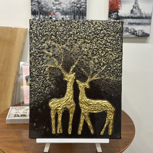 ルーズベルトエルク　油彩画　鹿　絵 ルーズベルトエルク 油彩画 鹿 絵 ルーズベルトエルク 油彩画 鹿