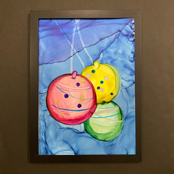 絵画 flk041126 No. 71 アルコールインクアート 原画 A4サイズ 絵 水風船