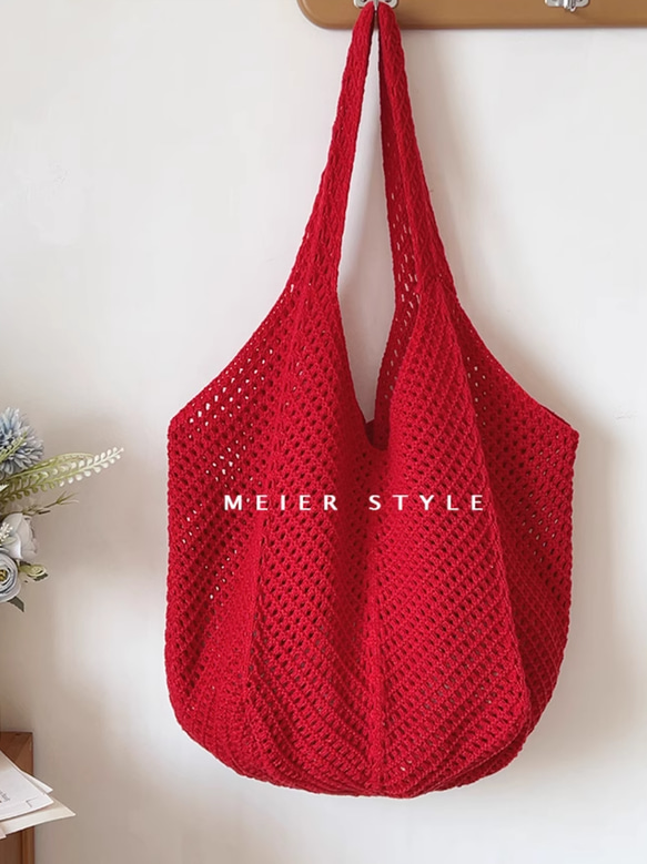 Naptime ニットバッグ赤 HUNDRED JAPAN ニットショルダーバッグ HR-NT-507 - メルカリ