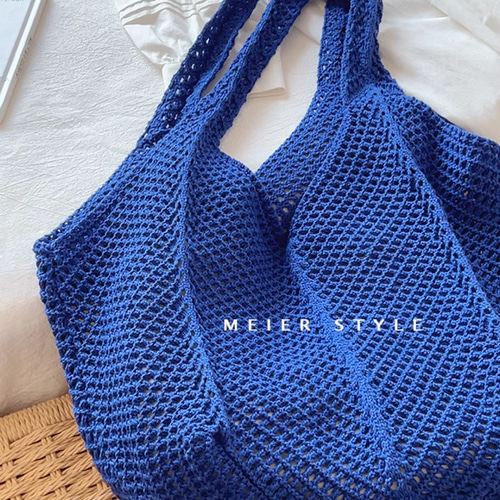 手作り】赤いニットバッグ だるい風トートバッグ 大容量ショルダー