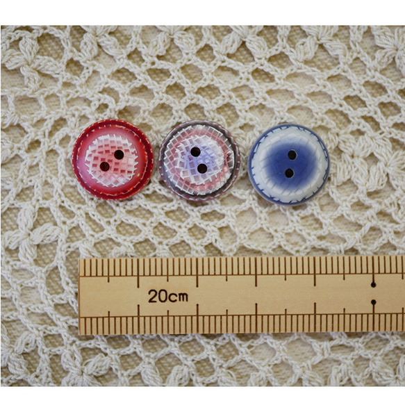 フランスのモザイクボタン14mm 3個セット 3枚目の画像