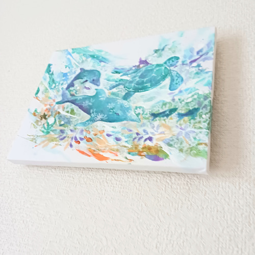 絵画 ★candy★Ａ４サイズ •夢降るフィスカルス村 原画 アート原画【Candy ocean】キャンバス木枠/ミニアート/海の