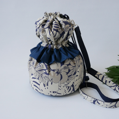 イプケース フリル ネイビー×アイボリー フラダンス 楽器ケース その他