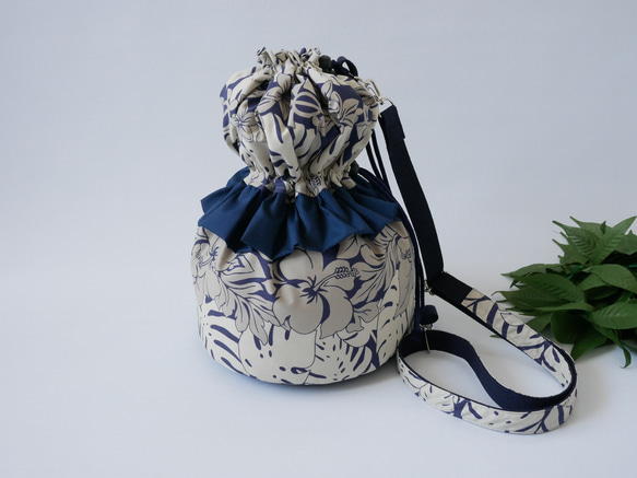 イプケース フリル ネイビー×アイボリー フラダンス 楽器ケース その他