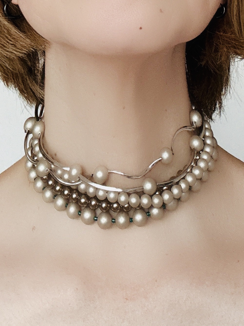 5連チョーカー パールネックレス