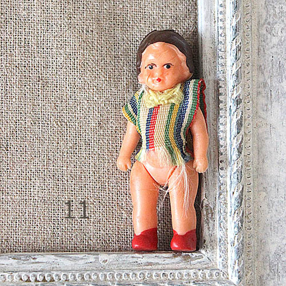 ヴィンテージ 1950年代のアメリカで購入の人形 縦縞服 その他人形