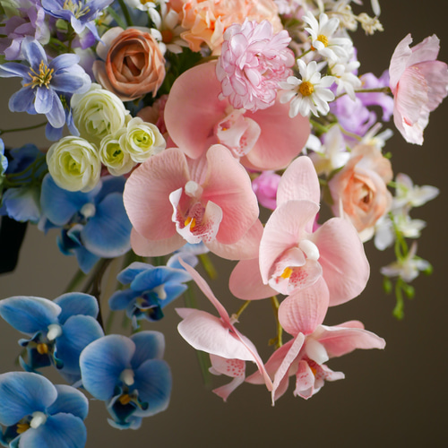 カラフル 胡蝶蘭 アーティフィシャルフラワーブーケ ウェディング