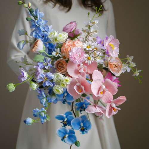 カラフル 胡蝶蘭 アーティフィシャルフラワーブーケ ウェディング