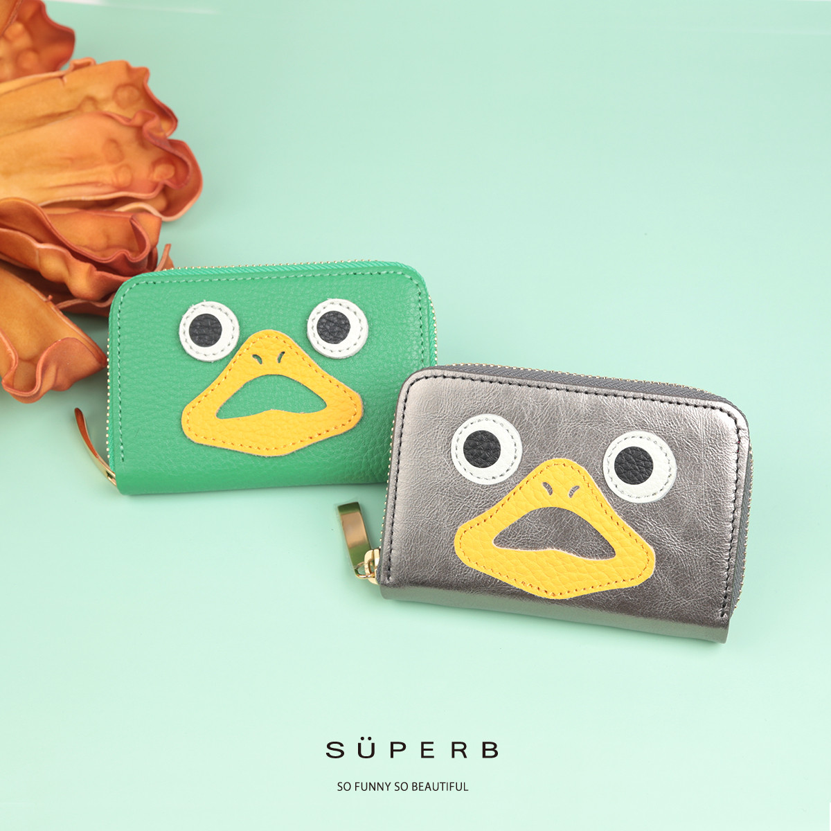 【ダックマルチ/全22色】思わず誰かに見せたくなるモンスターマルチケース/ミニ財布/カードケース/名刺入れ【ダック】