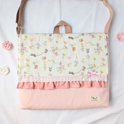 図書袋 絵本バッグ 通園バッグ ショルダーバッグ 風船わんちゃん