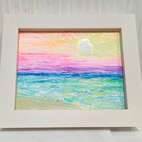 癒しの風景絵画＊空と海　どこまでもブルー　煌めきの海　ヒーリング　リフレッシュ 癒やしのヒーリング風景画 空と海〜Relax&mix〜幸せのColorMagic
