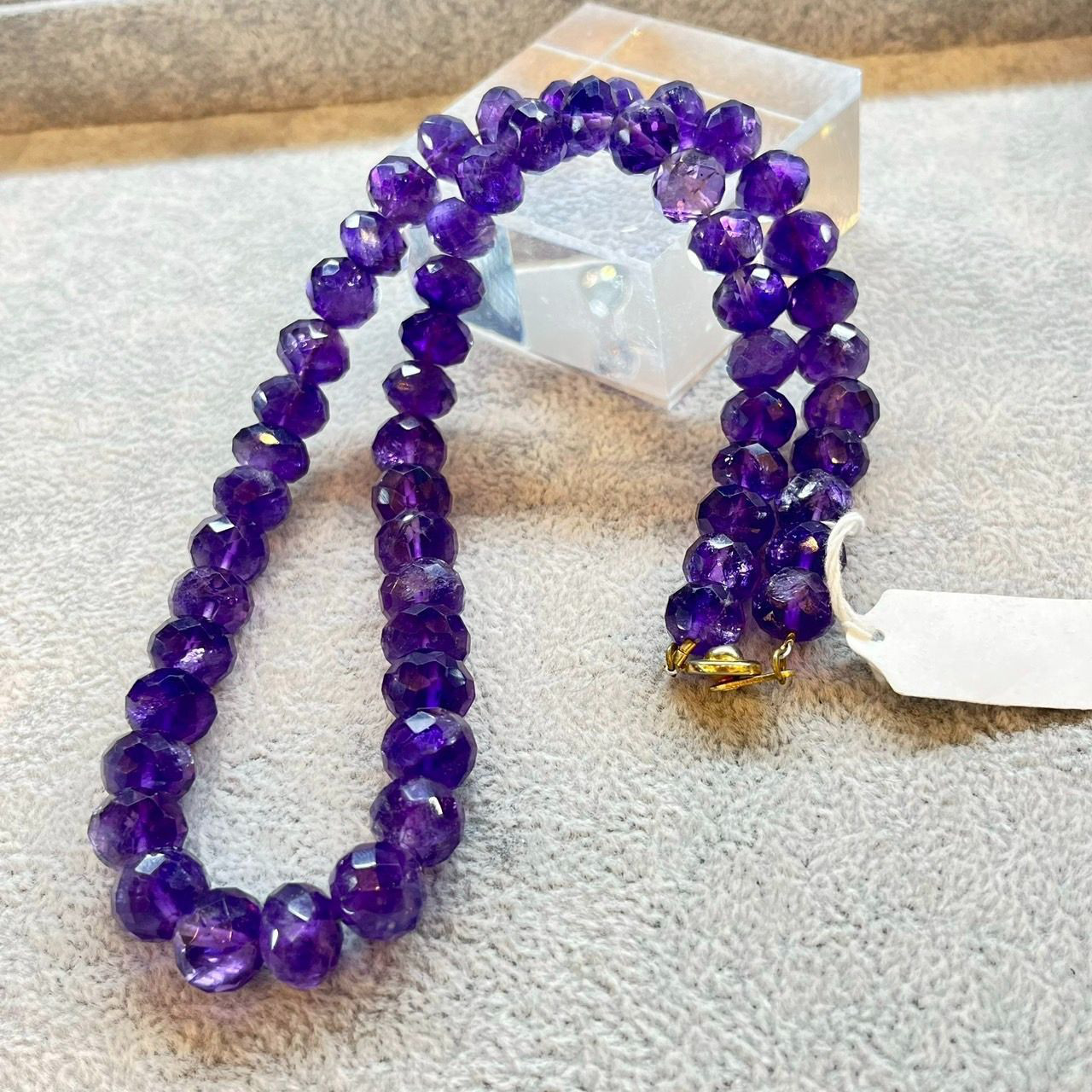 ネックレス 天然石 アメジスト 紫水晶 多面カットビーズ ハンドメイド 高品質 パープル 紫 クラシック 誕ジュエリー