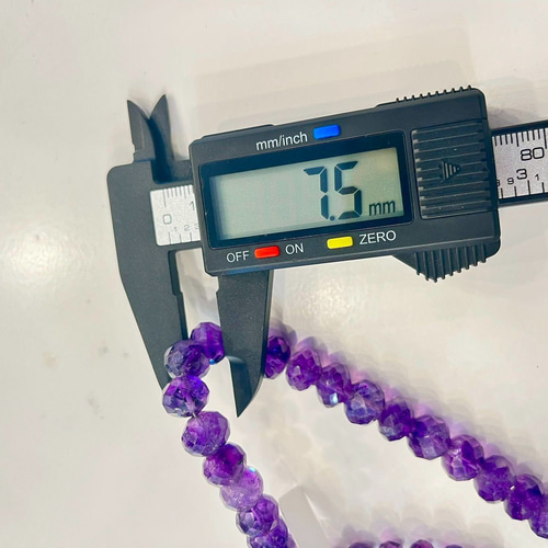 ネックレス 天然石 アメジスト 紫水晶 多面カットビーズ ハンドメイド