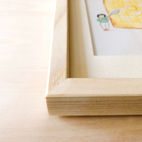 はちみつトースト（一点ものイラスト原画）（木の額縁付き） イラスト