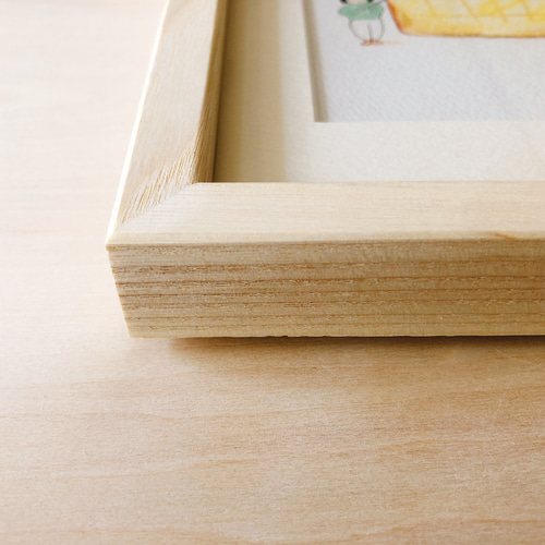 はちみつトースト（一点ものイラスト原画）（木の額縁付き） イラスト