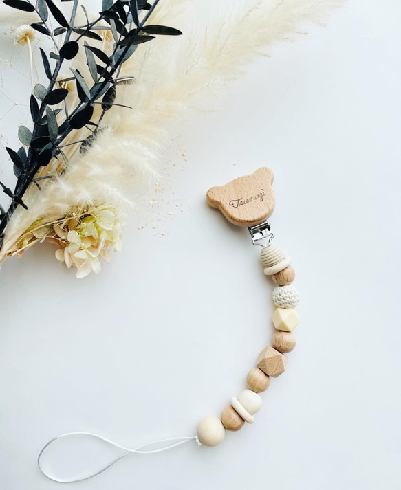 【ギフトセットver. 49 】♡ハート♡ 3点セット　　おしゃぶりホルダー　シリコン歯固め　ブランケット　出産祝い 6枚目の画像