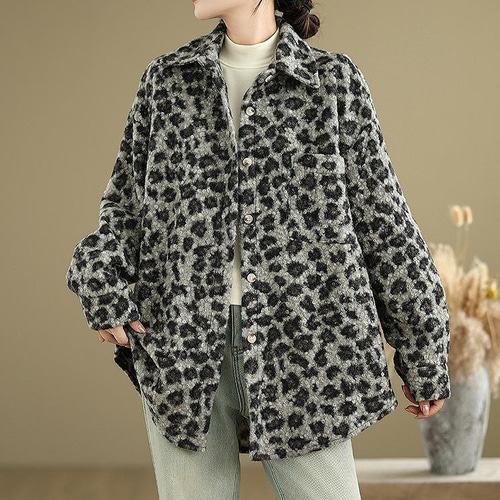 大きいサイズ コート レオパード ヒョウ柄 レディース 秋冬 春