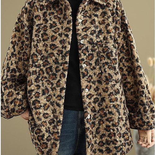 【超美品✨】ドルチェ＆ガッバーナ ロングコート レオパード XL 大きいサイズ 良品】DOLCE&GABBANA ロングコート ブラック レオパード 40