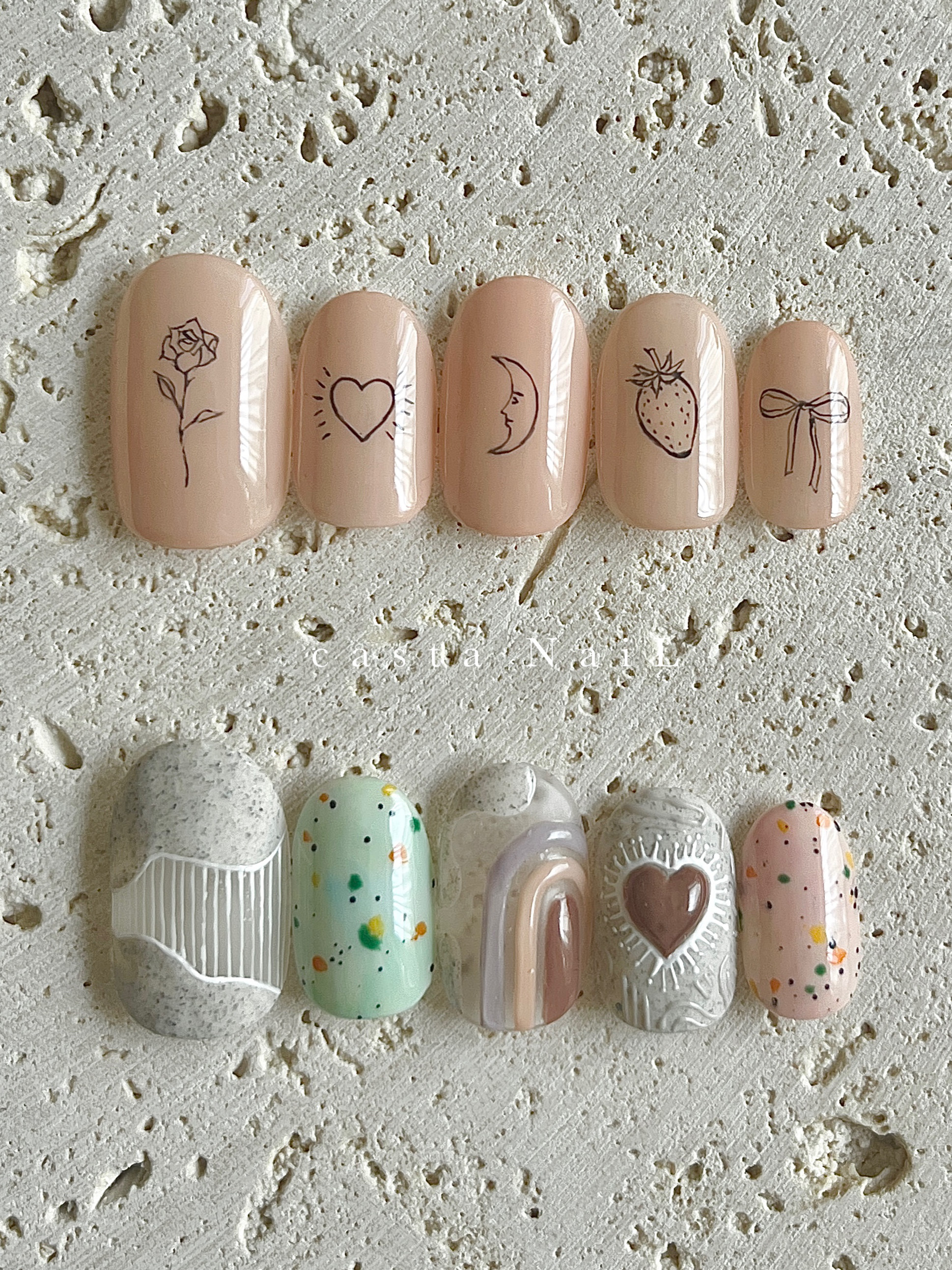 minimum tattoo  ボーホー　デザインネイルチップ