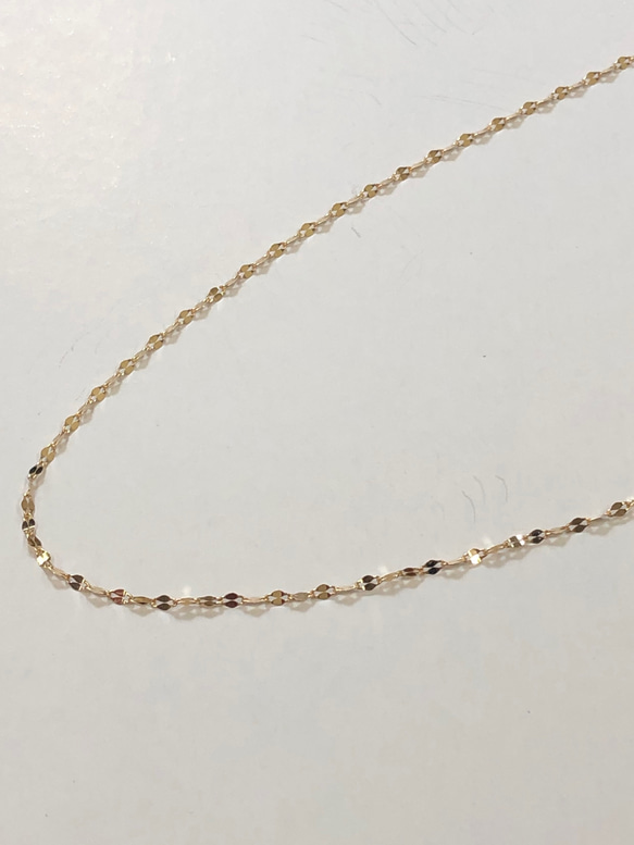 K18 45cm ペタルチェーンネックレス  18金　ゴールド 3枚目の画像