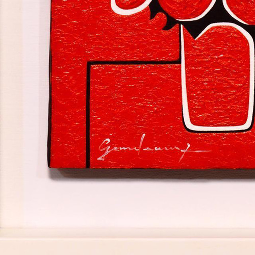 作者直接山梨発送●小さい赤バラ花F0号静物画●がんどうあつし肉筆油絵画明るい耐光 作者直接山梨発送○小さい赤バラ花F0号静物画○がんどうあつし肉筆油