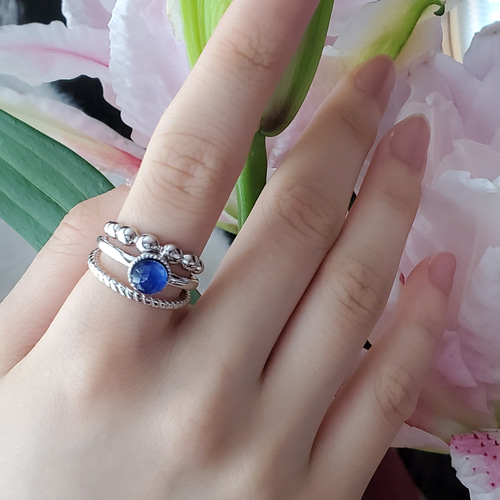 ご褒美2点セット❤️ラピスラズリ重ね付けマルチリングRS-229（28