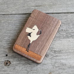 木製名片夾鳥“鶴” 第3張的照片