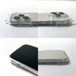 ねこが好き！ スマホケース 猫3点セット 【 ワッペン 猫 】 猫耳TPUクリアケース 名入れ A314I 14枚目の画像