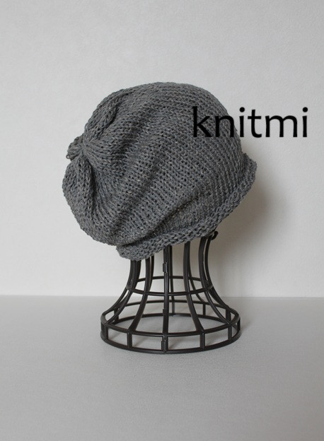 男女兼用【コットン１００％】ゆるっと柔らか すっぽりOK★涼しいニット帽子　シンプル　グレー