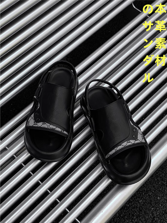 2025新型夏の外履き高級感カジュアルサンダルメンズ足指厚底ビーチシューズ兼用