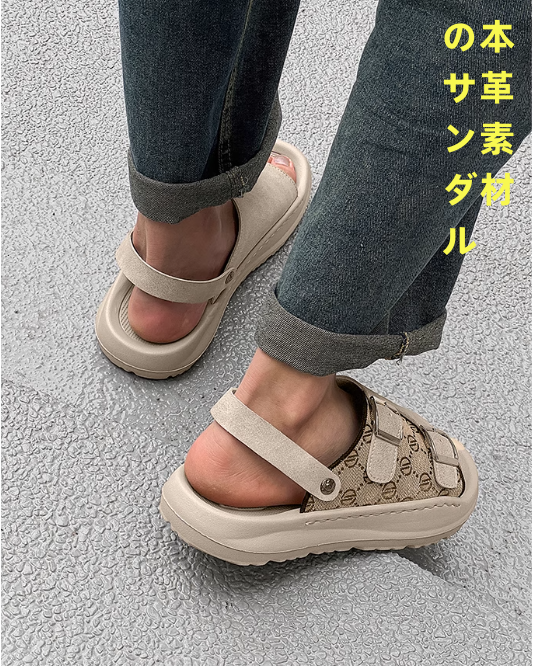 2025新型夏のビーチシューズ男性厚底カジュアル両用スリッパ
