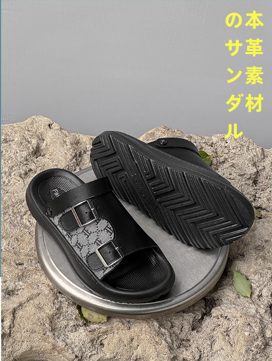 2025新型夏のビーチシューズ男性厚底カジュアル両用スリッパ
