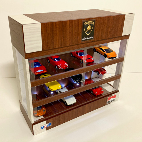 1/64展示21台可・チーク＆白木・ディスプレーBOX