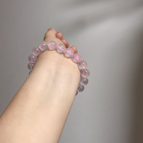 天然無処理 ピンクモルガナイト ブレスレット 10.8mm ブレスレット 