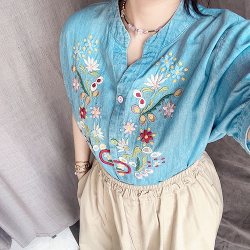 刺繍花柄トップス 一枚で華やぐ花刺繍トップス – コイビトミサキ公式通販