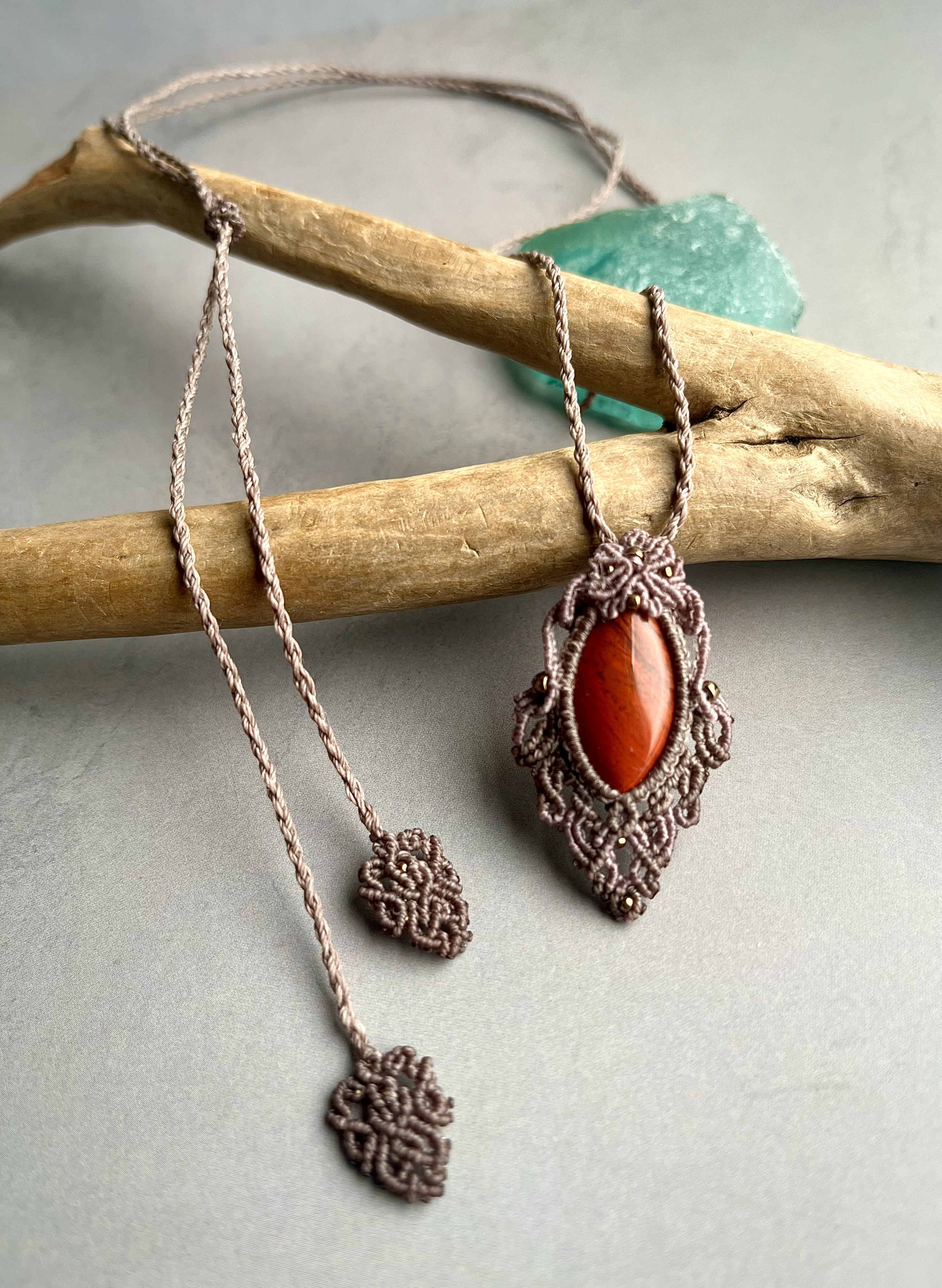 ジャスパーマクラメペンダント