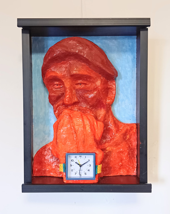 現代アート「時を考える人」（3D painting） 立体絵画の「時を考える人」(3D painting) 絵画 山川工房