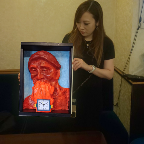 現代アート「時を考える人」（3D painting） 立体絵画の「時を考える人」(3D painting) 絵画 山川工房