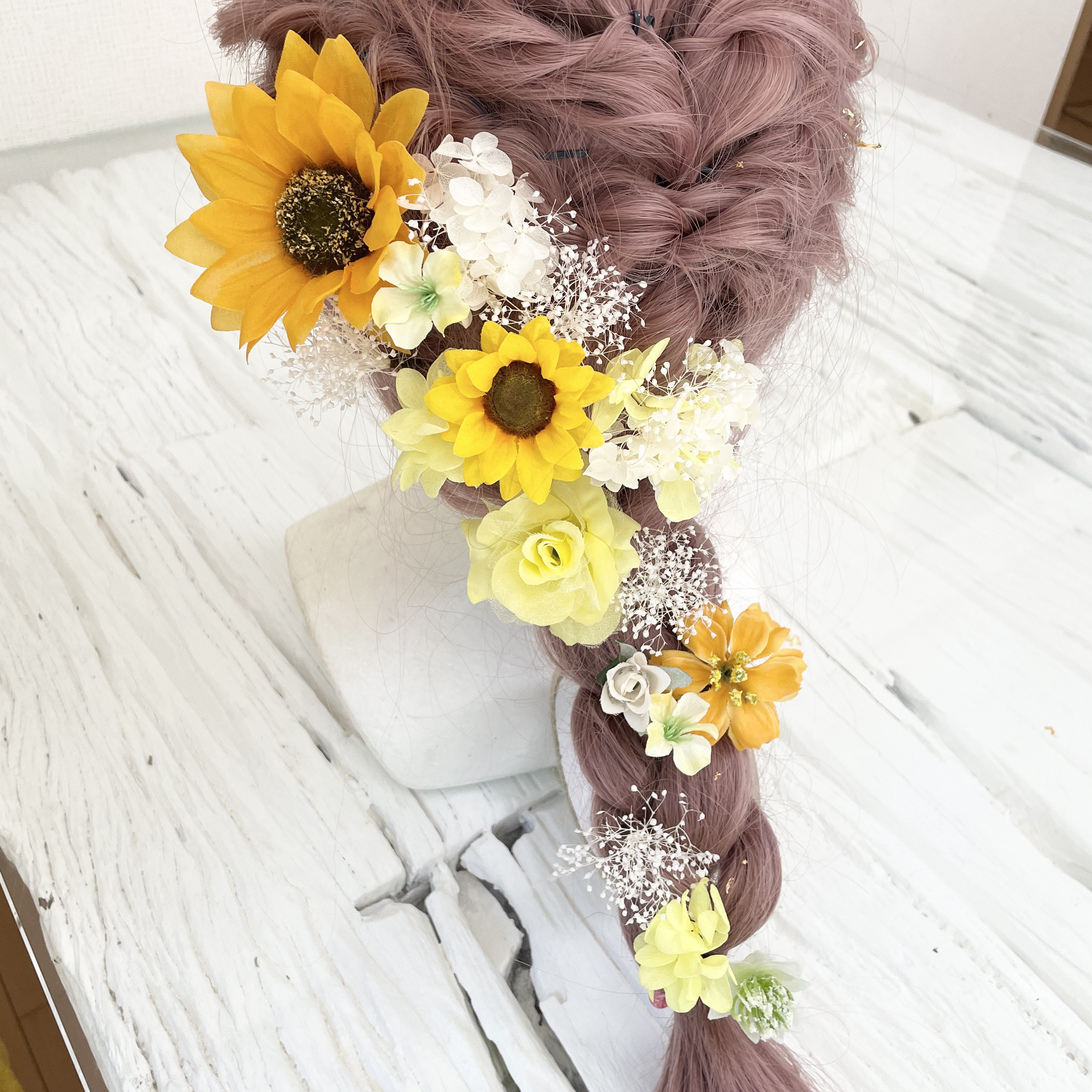 ひまわり　髪飾り　ヘッドドレス　ラプンツェル