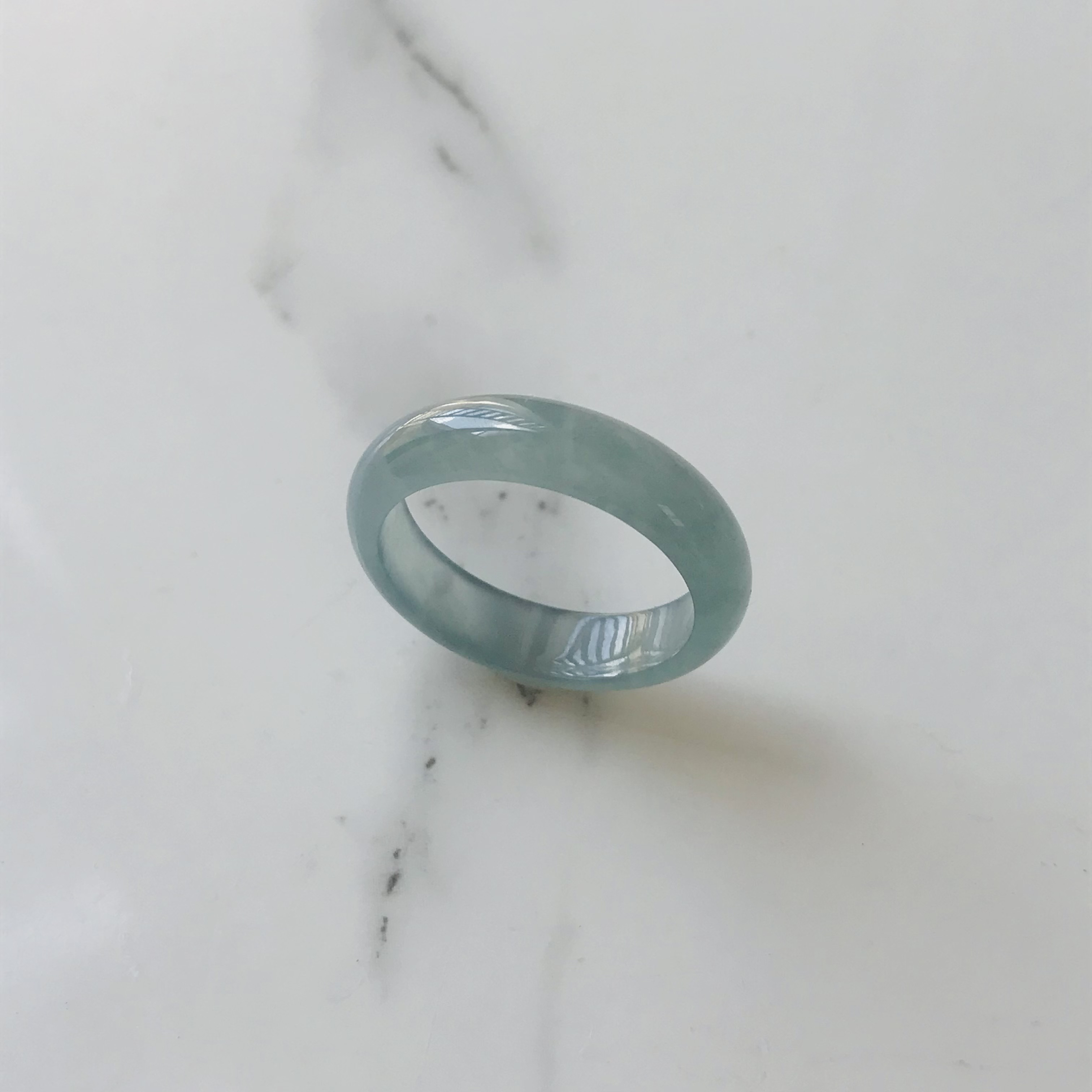 [R138-028］ ジェイド　JADE ヒスイ　本翡翠　くりぬき　リング　天然石　一点物　グアテマラ産　16号　指輪