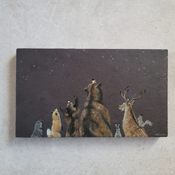 トナカイ動物アクリル画絵画